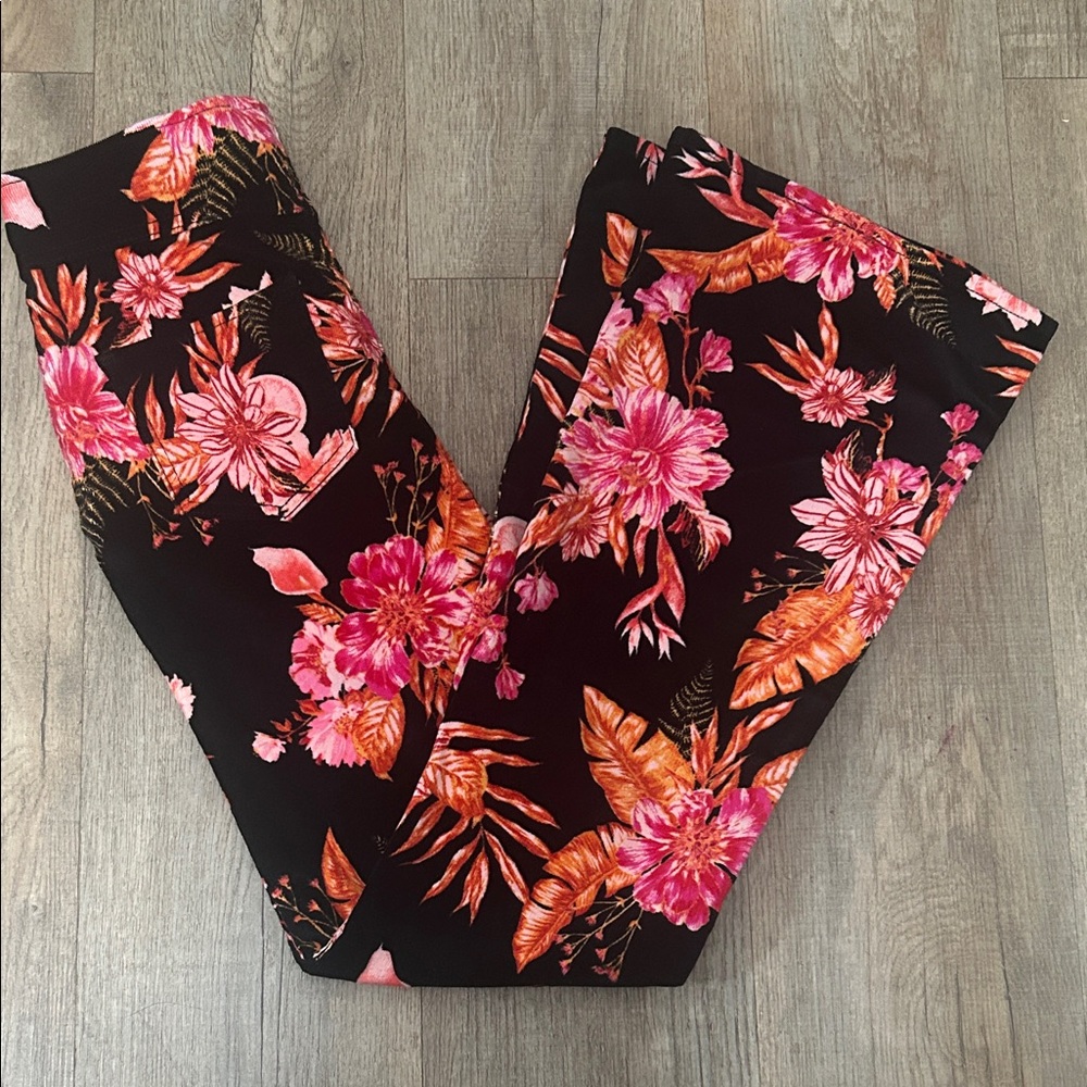 Floral corduroy HW Bell bottoms